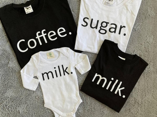 Tričká pre rodinku - Coffee, Sugar, Milk
