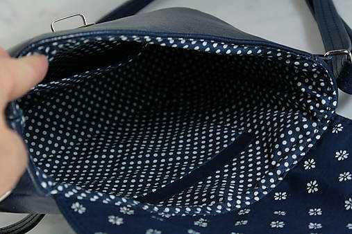 Modrotlačová kožená kabelka Eliška modrá AM 5