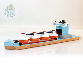 Hračky - Hračka Drevená kontajnerová loď vzdelávacia hračka, Loď na prepravu LNG plynu, Montessori hračka, vzdelávacia hračka, - 15102827_