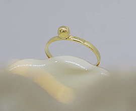 Prstene - Zlatý prsteň gulička - 15102117_