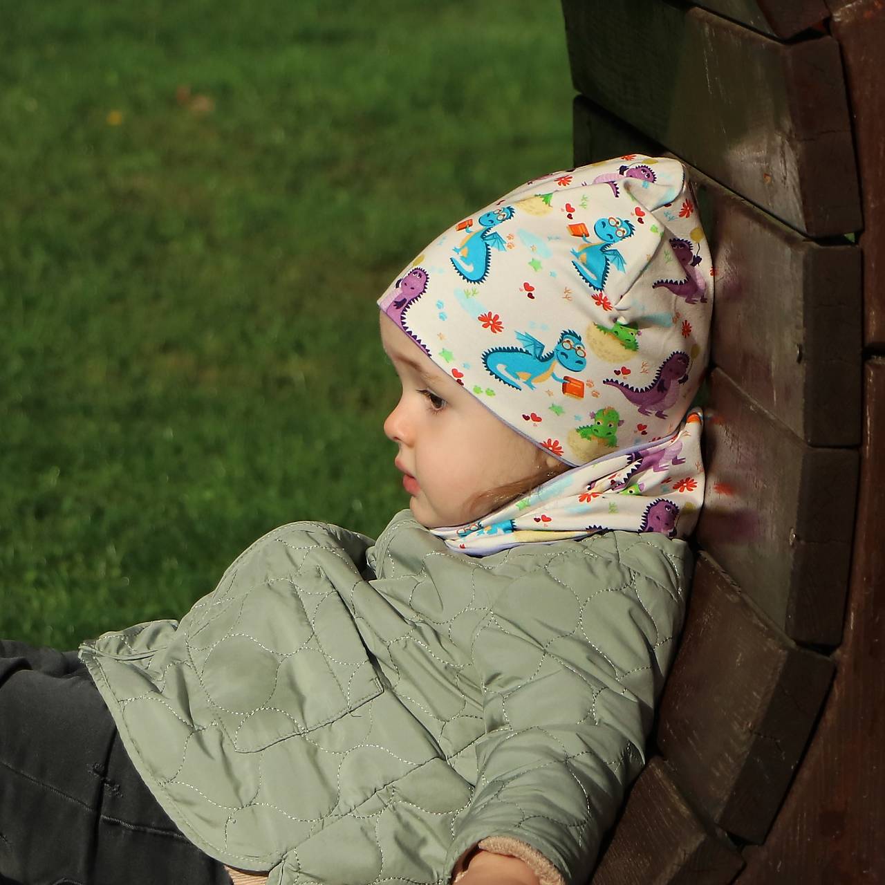 Dráčik úpletová čiapka, nákrčník alebo set