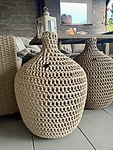 Dekorácie - Podlahová váza - demižón béžový - 15104584_