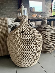 Dekorácie - Podlahová váza - demižón béžový - 15104584_