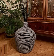 Dekorácie - Podlahová váza - demižón tmavošedý - 15105425_