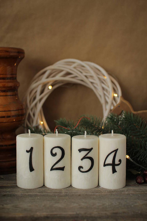  - Adventné sviečky s textom (čísla) - 15107276_