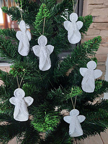 Dekorácie - Vianočné ozdoby anjelikovia - 15107617_