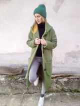 Bundy a kabáty - OLIVA vlnený kabát s kapucňou - 15104033_