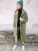 Bundy a kabáty - OLIVA vlnený kabát s kapucňou - 15104034_