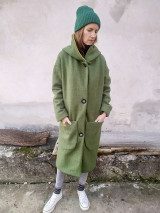 Bundy a kabáty - OLIVA vlnený kabát s kapucňou - 15104036_