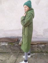 Bundy a kabáty - OLIVA vlnený kabát s kapucňou - 15104048_