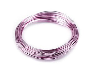 Suroviny - Hliníkový drôt Ø1 mm (ružová svetlá) - 15104900_