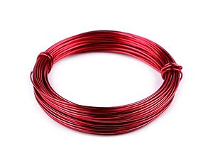 Suroviny - Hliníkový drôt Ø1 mm (červená) - 15104901_