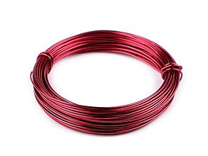 Suroviny - Hliníkový drôt Ø1 mm (červená tmavá) - 15104905_