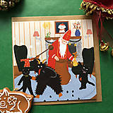 Papiernictvo - Vianočná pohľadnica - Mikuláš, čo nám dáš? 14x14 cm - 15106563_