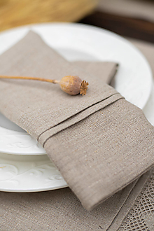 Úžitkový textil - Ľanový obrúsok Luxury Linen Natur - 15107206_