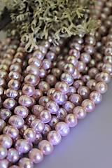 perly fialkové prírodné 6-7mm korálky - celá šnúra!