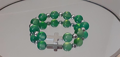 Náhrdelníky - ruženec-náramok zo zeleného jadeitu - 15108603_