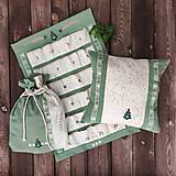 Dekorácie - Ľanový vianočný kalendár zelený (Vianočný kalendár) - 15110101_