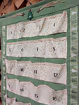 Dekorácie - Ľanový vianočný kalendár zelený (Vianočný kalendár) - 15110103_