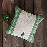 Úžitkový textil - Ľanové vianočné obliečky zelené (Vianočné obliečky) - 15110152_
