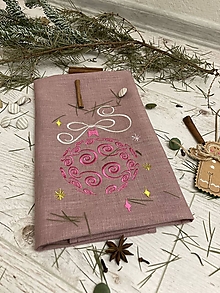 Úžitkový textil - Ľanová utierka MUAVE ,,Vianočná Guľa " - 15108820_