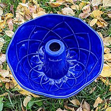 Nádoby - Porcelánová forma na bábovku Eliška - modrá - 15112681_