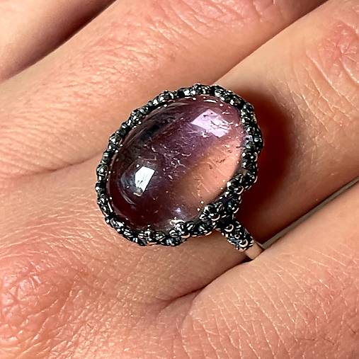 Ametrine Filigree Flower AG925 Silver Ring  / Strieborný prsteň s ametrínom