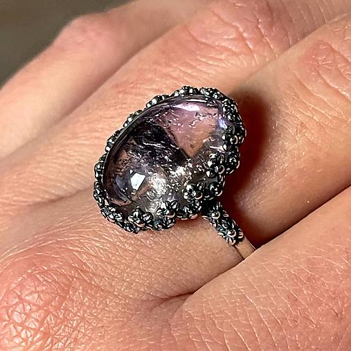 Ametrine Filigree Flower AG925 Silver Ring  / Strieborný prsteň s ametrínom