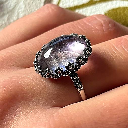Ametrine Filigree Flower AG925 Silver Ring  / Strieborný prsteň s ametrínom