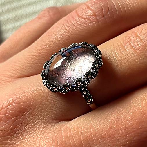 Ametrine Filigree Flower AG925 Silver Ring  / Strieborný prsteň s ametrínom