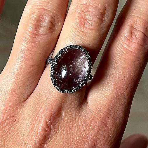 Ametrine Filigree Flower AG925 Silver Ring  / Strieborný prsteň s ametrínom