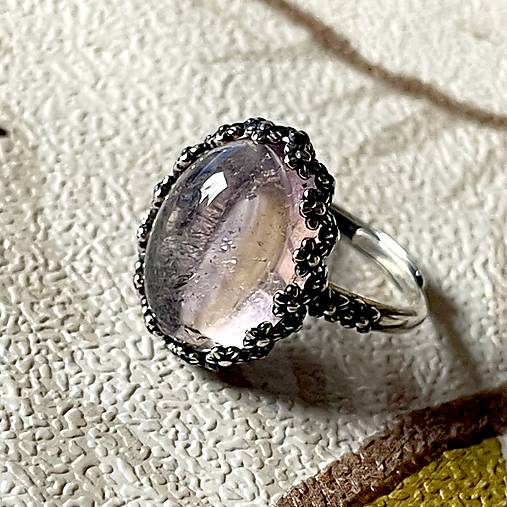 Ametrine Filigree Flower AG925 Silver Ring  / Strieborný prsteň s ametrínom