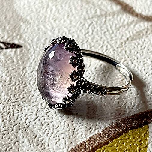 Ametrine Filigree Flower AG925 Silver Ring  / Strieborný prsteň s ametrínom