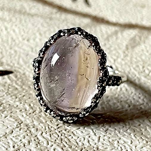 Ametrine Filigree Flower AG925 Silver Ring  / Strieborný prsteň s ametrínom