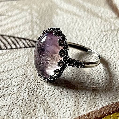 Ametrine Filigree Flower AG925 Silver Ring  / Strieborný prsteň s ametrínom