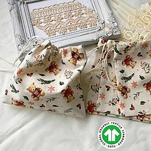 Úžitkový textil - Vianočné bavlnené vrecúško - 15113436_