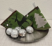 Úžitkový textil - Chňapka kuchynská  malá na pokrievku (Zelená vianočný motív) - 15116531_