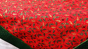 Úžitkový textil - Vianočný stredový obrus z červenej zlatotlače - 15113458_