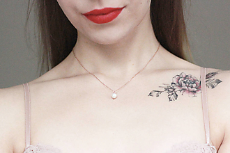 Náhrdelníky - Minimalistický náhrdelník - ružové zlato s riečnou perlou (Rosegold-filled, plnený 14kt zlatom) - 15119075_