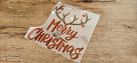 Papier - Nažehľovacia nálepka - Merry Christmas Sobík - 21,5x22,3 cm - 15118492_
