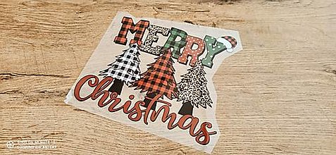 Papier - Nažehľovacia nálepka - Merry Christmas - 24x18,6 cm - 15118536_