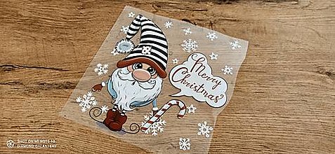 Papier - Nažehľovacia nálepka - Merry Christmas Trpaslík - 21,3x22 cm - 15118546_