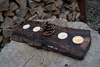 Svietidlá a sviečky - Svietnik z orecha - 1 - 15118962_