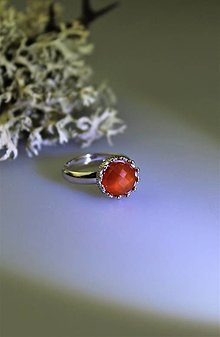Prstene - prsteň karneol striebro - nastaviteľný - 15117438_