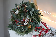 Dekorácie - Vianočný veniec na dvere - prírodný - 15120207_