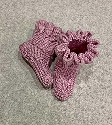 Detské topánky - Detské ponožky s volánikom (Ružová) - 15120084_