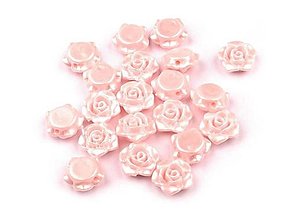 Korálky - Plastové voskové korálky 13 mm (7ks) - ružová - 15118311_
