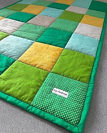Úžitkový textil - Patchwork prehoz na sedačku, "Zelený" - 15118114_