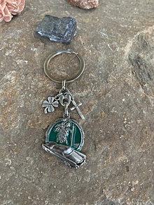 Kľúčenky - kľúčenka so sv. Krištofom (Zelená) - 15120611_