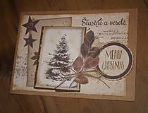 Papiernictvo - Vianočná pohľadnica Šťastné a veselé - 15123704_